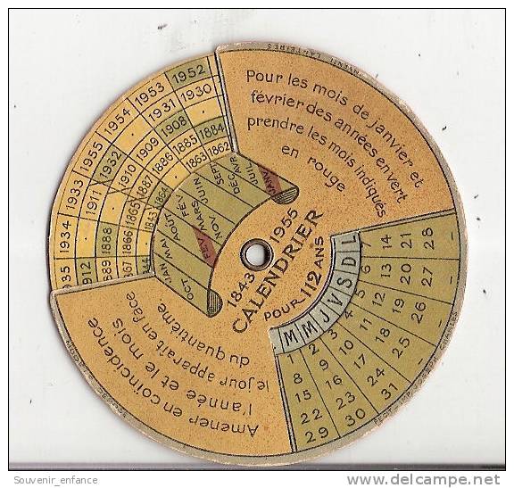 calendrier disque